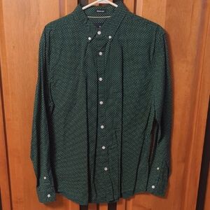 American Eagle Outfitters Green Polka Dot Shirt